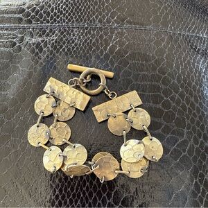 Vintage brass Brutalist mid- century bracelet